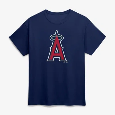 Logo Athletic Navy Los Angeles Angels Official Logo T-shirt In Black