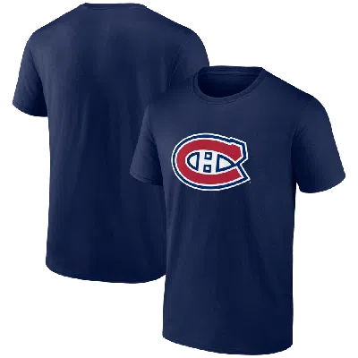 Logo Athletic Navy Montreal Canadiens Essential T-shirt In Blue