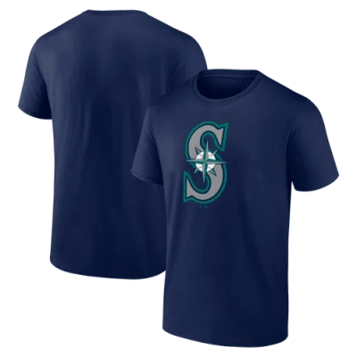 Logo Athletic Navy Seattle Mariners Official Logo T-shirt In Blue