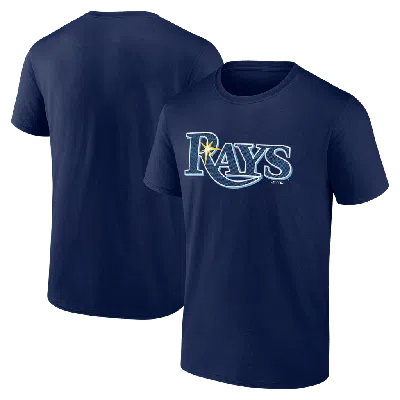 Logo Athletic Navy Tampa Bay Rays Wordmark T-shirt In Blue
