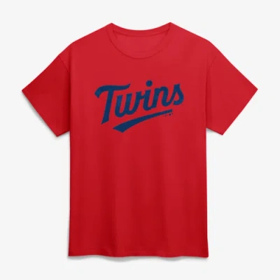 Logo Athletic Red Minnesota Twins Wordmark T-shirt