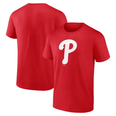 Logo Athletic Red Philadelphia Phillies Official Logo T-shirt In Multi