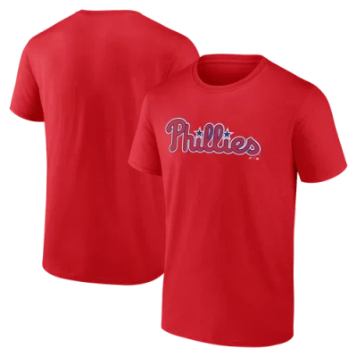 Logo Athletic Red Philadelphia Phillies Wordmark T-shirt
