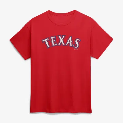 Logo Athletic Red Texas Rangers Wordmark T-shirt