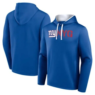 Logo Athletic Royal New York Giants Head Start Pullover Hoodie In Blue
