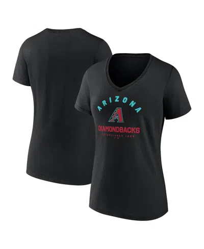 Logo Athletic Women's Black Arizona Diamondbacks Unrivaled V-neck T-shirt