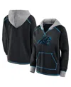 Logo Athletic Women's Black Carolina Panthers Boom Fleece Pullover V-neck Hoodie In Black