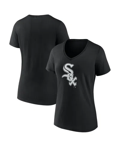 Logo Athletic Women's Black Chicago White Sox  V-neck T-shirt