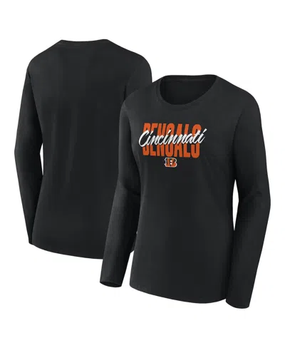 Logo Athletic Women's Black Cincinnati Bengals Grip Long Sleeve T-shirt