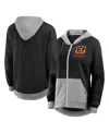Logo Athletic Women's Black Cincinnati Bengals Hit It French Terry Full-zip Hoodie In Black