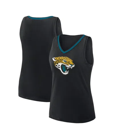 Logo Athletic Women's Black Jacksonville Jaguars Stellar Win V-neck Tank Top