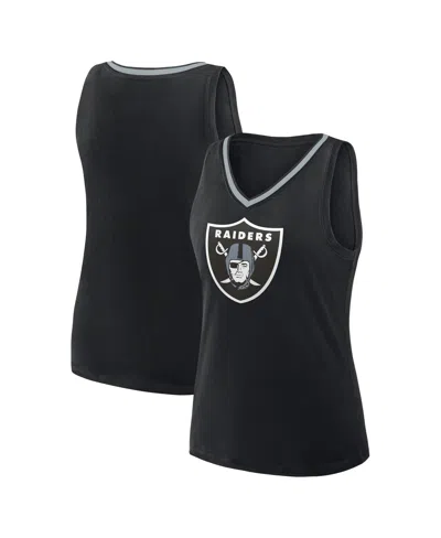 Logo Athletic Women's Black Las Vegas Raiders Stellar Win V-neck Tank Top