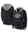 Logo Athletic Women's Black Los Angeles Kings Hit It French Terry Full-zip Hoodie In Black
