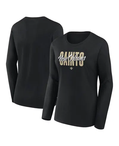 Logo Athletic Women's Black New Orleans Saints Grip Long Sleeve T-shirt