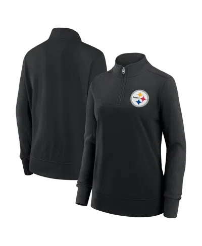 Logo Athletic Women's Black Pittsburgh Steelers Velocity Quarter-zip Jacket