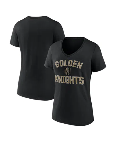 Logo Athletic Women's Black Vegas Golden Knights Arch Victory V-neck T-shirt