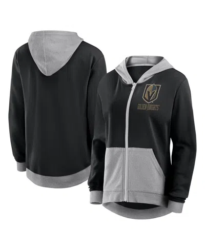Logo Athletic Women's Black Vegas Golden Knights Hit It French Terry Full-zip Hoodie