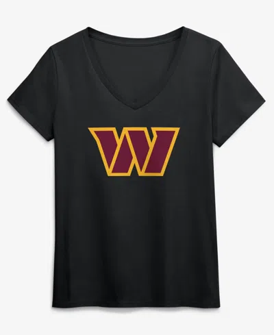 Logo Athletic Women's Black Washington Commanders Primary Logo V-neck T-shirt