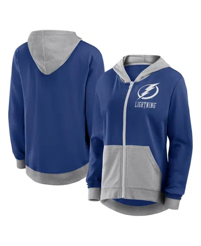 Logo Athletic Women's Blue Tampa Bay Lightning Hit It French Terry Full-zip Hoodie