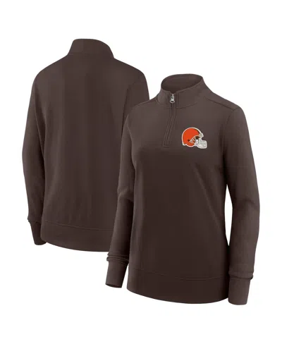 Logo Athletic Women's Brown Cleveland Browns Velocity Quarter-zip Jacket