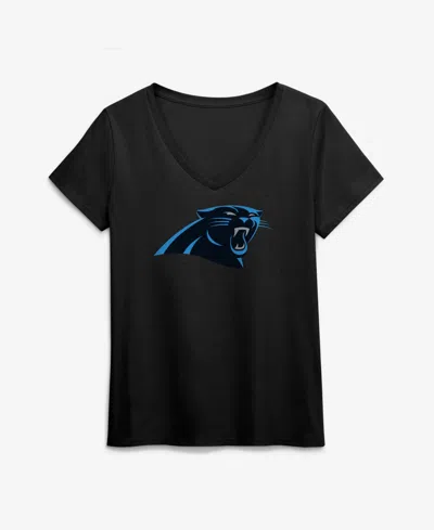 Logo Athletic Women's Carolina Panthers V-neck Jersey T-shirt In Black