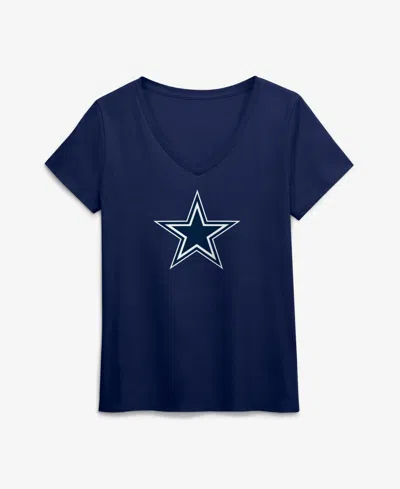 Logo Athletic Women's Dallas Cowboys V-neck T-shirt In Navy