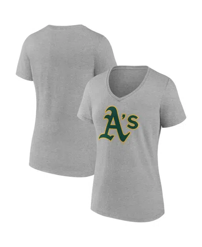 Logo Athletic Women's Gray Athletics V-neck T-shirt
