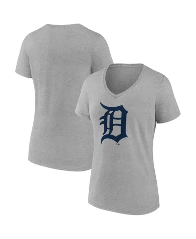 Logo Athletic Women's Gray Detroit Tigers  V-neck T-shirt
