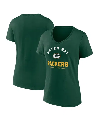 Logo Athletic Women's Green Green Bay Packers Unrivaled V-neck T-shirt