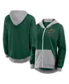 Logo Athletic Women's Green Minnesota Wild Hit It French Terry Full-zip Hoodie In Green