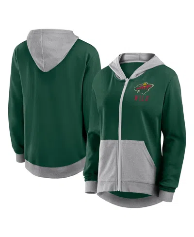 Logo Athletic Women's Green Minnesota Wild Hit It French Terry Full-zip Hoodie