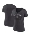 Logo Athletic Women's Heather Charcoal Las Vegas Raiders Unrivaled V-neck T-shirt In Gray