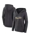 Logo Athletic Women's Heather Charcoal Milwaukee Bucks Triumphant V-neck Pullover Hoodie In Gray