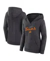 Logo Athletic Women's Heather Charcoal Phoenix Suns Triumphant V-neck Pullover Hoodie In Gray