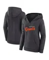 Logo Athletic Women's Heather Charcoal San Francisco Giants Logo Triumphant V-neck Pullover Hoodie In Gray