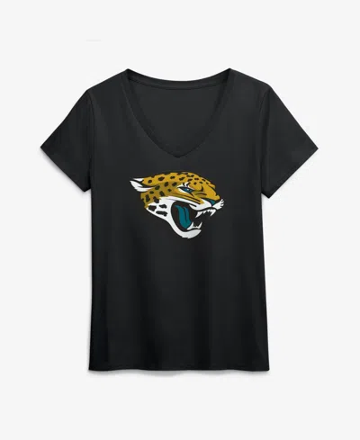 Logo Athletic Women's Jacksonville Jaguars V-neck Short-sleeve T-shirt In Black