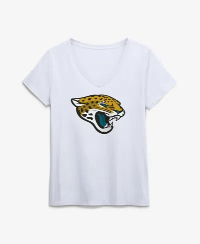 Logo Athletic Women's Jacksonville Jaguars V-neck Short-sleeve T-shirt In White