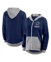 Logo Athletic Women's Navy Dallas Cowboys Hit It French Terry Full-zip Hoodie In Navy