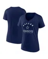 Logo Athletic Women's Navy Dallas Cowboys Unrivaled V-neck T-shirt