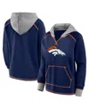 Logo Athletic Women's Navy Denver Broncos Boom Fleece Pullover V-neck Hoodie In Navy