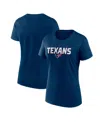 Logo Athletic Women's Navy Houston Texans Lean T-shirt In Animal Print
