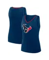 Logo Athletic Women's Navy Houston Texans Stellar Win V-neck Tank Top In Blue