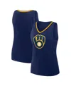 Logo Athletic Women's Navy Milwaukee Brewers Stellar Win V-neck Tank Top
