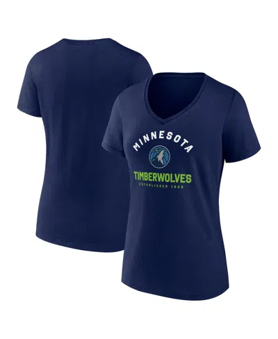 Logo Athletic Women's Navy Minnesota Timberwolves Unrivaled V-neck T-shirt