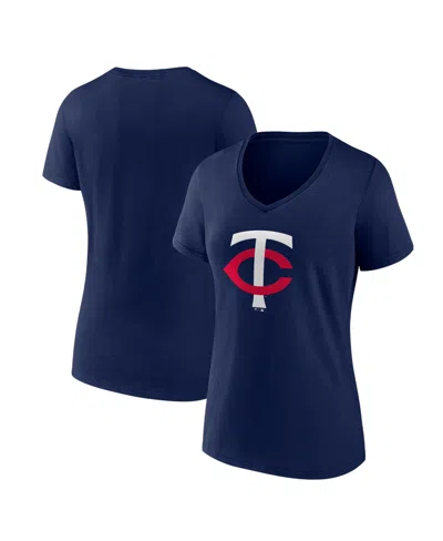 Logo Athletic Women's Navy Minnesota Twins  V-neck T-shirt In Blue
