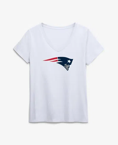 Logo Athletic Women's New England Patriots V-neck Short-sleeve T-shirt In White
