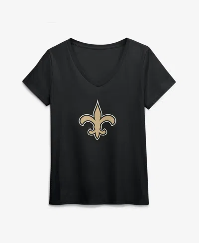 Logo Athletic Women's New Orleans Saints V-neck T-shirt In Black