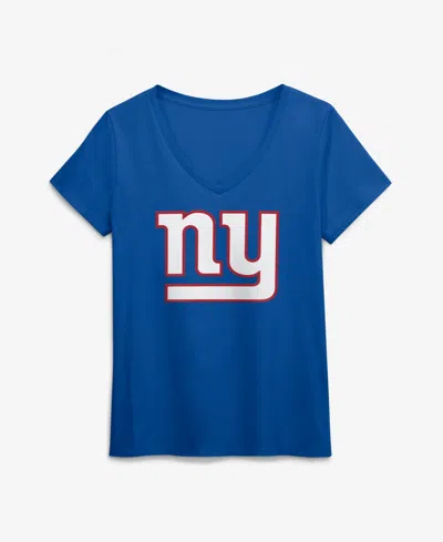 Logo Athletic Women's New York Giants Primary Logo V-neck T-shirt In Royal