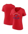 Logo Athletic Women's Red Buffalo Bills Unrivaled V-neck T-shirt In Red