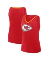 Logo Athletic Women's Red Kansas City Chiefs Plus Size Stellar Win V-neck Tank Top In Red